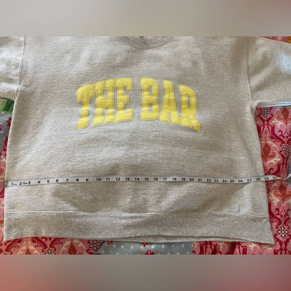 The Bar Varsity Sweatshirt Heather Grey with Lemon/Yellow Size XXL - Picture 13 of 13